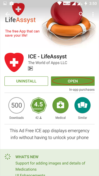 LifeAssyst Install APK - Open